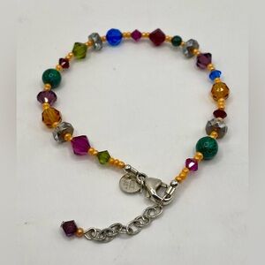 EMILY RAY Beaded Bracelet; 6.75”; Perfect condition; 925; Vintage.